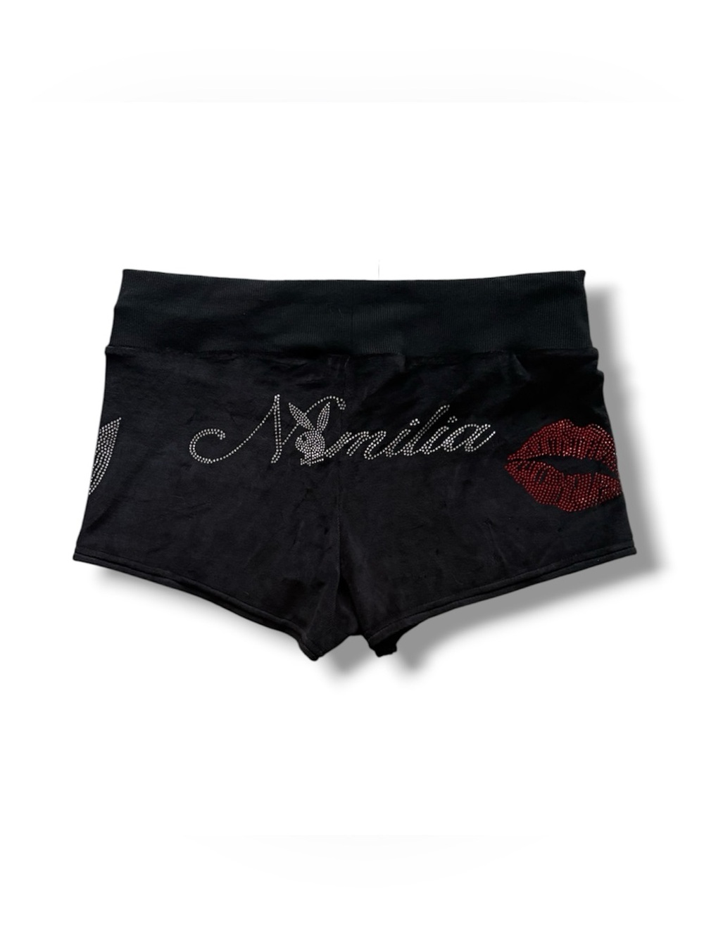 Namilia X Playboy | NWT’s Cyber Y2K Goth Bedazzled Bunny Velvet Mini Shorts